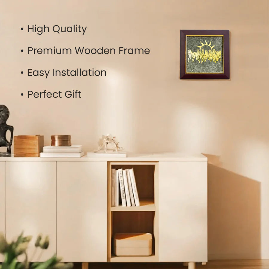 7 Horses on Raw Pyrite Frame