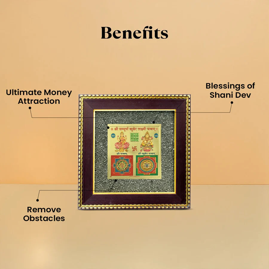 Lakshmi Kuber Yantra on Pyrite Frame