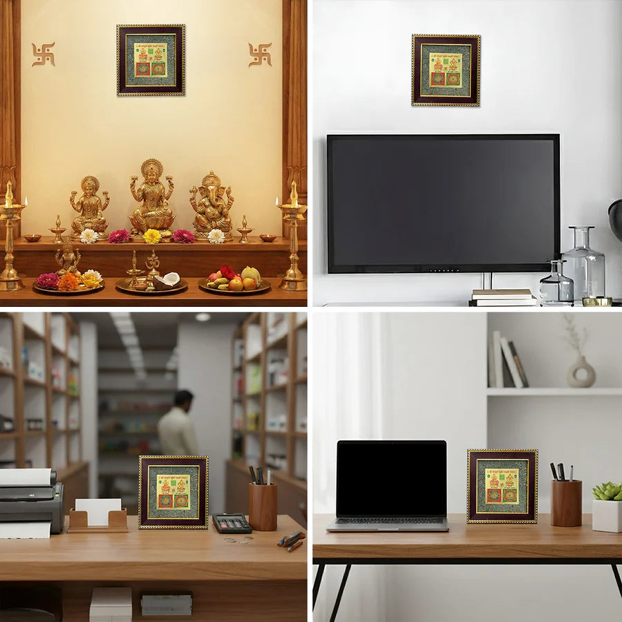 Lakshmi Kuber Yantra on Pyrite Frame