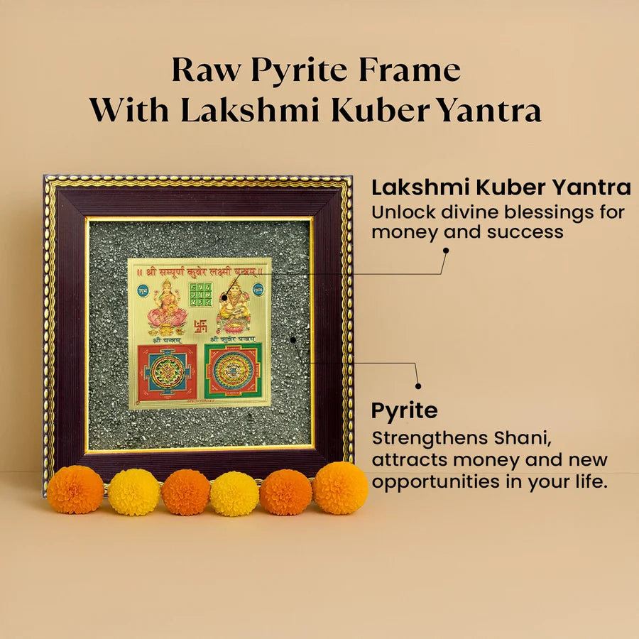 Lakshmi Kuber Yantra on Pyrite Frame